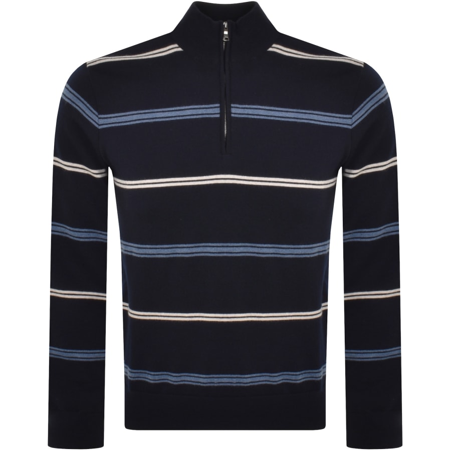Paul And Shark Wool Quarter Zip Jumper Navy Mainline Menswear Ireland